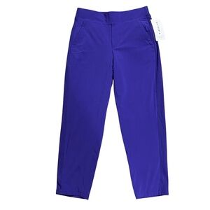 Athleta Women's Size 4 Petite Brooklyn Lined Pants Purple Pockets Stretch NEW